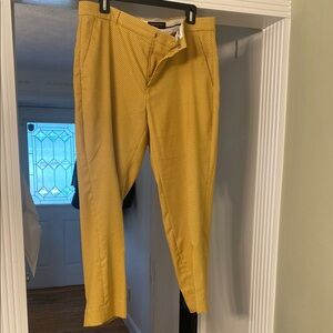 Banana Republic Avery ankle trousers, size 12, cute yellow print, NWOT